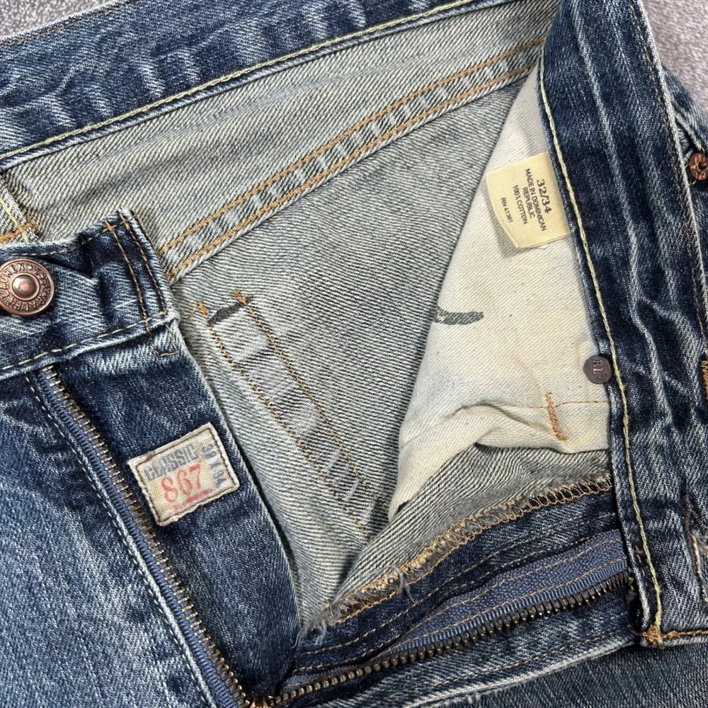 Polo Ralph Lauren Classic 867 Jeans Mens 34x33 Blue Denim Straight Leg Wash VTG